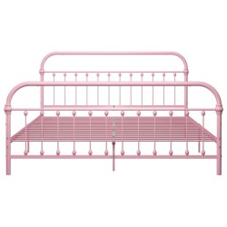 Cadre de lit sans matelas rose métal 180x200 cm 