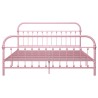 Cadre de lit sans matelas rose métal 180x200 cm 