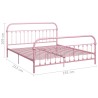 Cadre de lit sans matelas rose métal 180x200 cm 