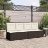 Banc inclinable de jardin avec coussins marron résine tressée 