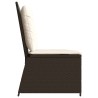 Banc inclinable de jardin avec coussins marron résine tressée 