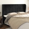 Tête de lit avec oreilles Noir 183x23x118/128 cm Velours 
