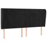 Tête de lit avec oreilles Noir 183x23x118/128 cm Velours 