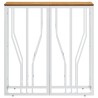 Table console argenté acier inoxydable et bois massif d'acacia 