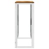 Table console argenté acier inoxydable et bois massif d'acacia 