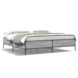 Cadre de lit sans matelas sonoma gris 200x200 cm 