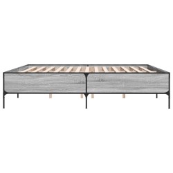 Cadre de lit sans matelas sonoma gris 200x200 cm 