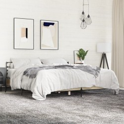 Cadre de lit sans matelas chêne sonoma 200x200 cm 