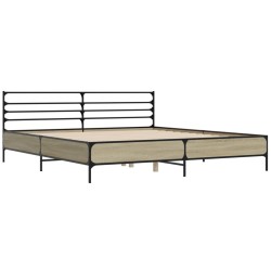 Cadre de lit sans matelas chêne sonoma 200x200 cm 