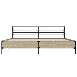 Cadre de lit sans matelas chêne sonoma 200x200 cm 