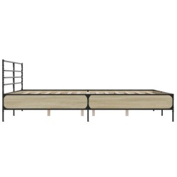 Cadre de lit sans matelas chêne sonoma 200x200 cm 
