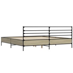 Cadre de lit sans matelas chêne sonoma 200x200 cm 