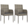 Ensemble à manger jardin 3pcs avec coussins noir et gris 