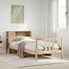 Lit bibliothèque sans matelas 75x190 cm bois de pin massif 