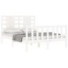 Cadre de lit sans matelas blanc bois de pin massif 