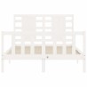 Cadre de lit sans matelas blanc bois de pin massif 