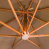 Parasol de jardin suspendu avec mât taupe bois de sapin massif 