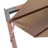 Parasol de jardin suspendu avec mât taupe bois de sapin massif 