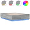 Cadre de lit avec LED sans matelas sonoma gris 135x190 cm 
