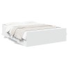 Cadre de lit avec tiroirs sans matelas blanc 135x190 cm 