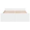 Cadre de lit avec tiroirs sans matelas blanc 135x190 cm 