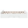 Cadre de lit avec tiroirs sans matelas blanc 135x190 cm 