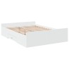 Cadre de lit avec tiroirs sans matelas blanc 135x190 cm 
