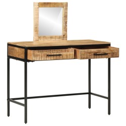 Table de Maquillage 100x40x75/120 cm Bois Massif Mangue Rugueux 