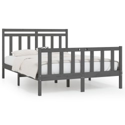 Cadre de lit sans matelas gris bois de pin massif 150x200 cm 