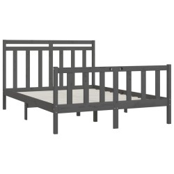Cadre de lit sans matelas gris bois de pin massif 150x200 cm 