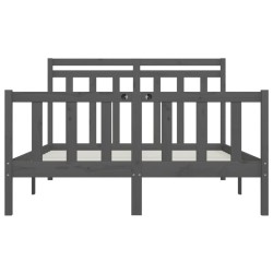 Cadre de lit sans matelas gris bois de pin massif 150x200 cm 