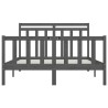 Cadre de lit sans matelas gris bois de pin massif 150x200 cm 