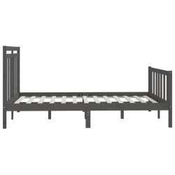 Cadre de lit sans matelas gris bois de pin massif 150x200 cm 