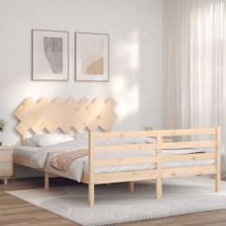 Cadre de lit sans matelas bois massif 
