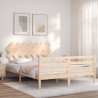 Cadre de lit sans matelas bois massif 