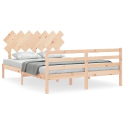 Cadre de lit sans matelas bois massif 