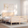 Cadre de lit sans matelas bois massif 