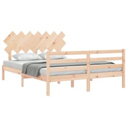 Cadre de lit sans matelas bois massif 