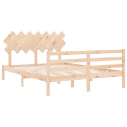 Cadre de lit sans matelas bois massif 