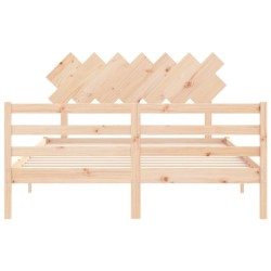 Cadre de lit sans matelas bois massif 