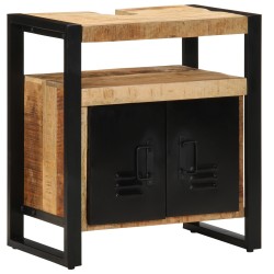 Meuble sous lavabo 55x35x60 cm en bois massif brut 