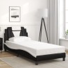 Cadre de lit sans matelas noir et blanc 90x200 cm similicuir 
