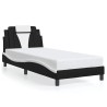 Cadre de lit sans matelas noir et blanc 90x200 cm similicuir 