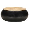 Table basse Noir 68x68x30 cm Bois de manguier solide 