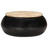 Table basse Noir 68x68x30 cm Bois de manguier solide 