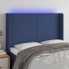 Tête de lit à LED Bleu 147x16x118/128 cm Tissu 