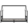 Cadre de lit pour enfants noir 90x200 cm bois de pin massif 
