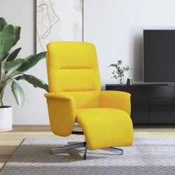 Fauteuil inclinable avec repose-pieds jaune clair tissu 