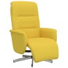 Fauteuil inclinable avec repose-pieds jaune clair tissu 