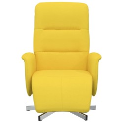 Fauteuil inclinable avec repose-pieds jaune clair tissu 
